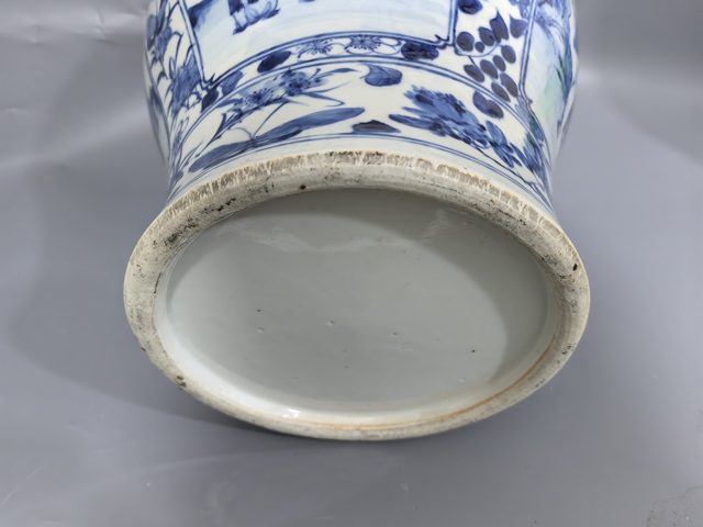 古玩陶瓷青花人物將軍罐真品鑒賞圖