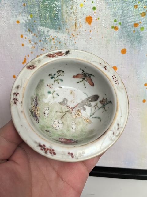 古玩陶瓷同治細路粉彩折沿洗拍賣,當前價格1500元