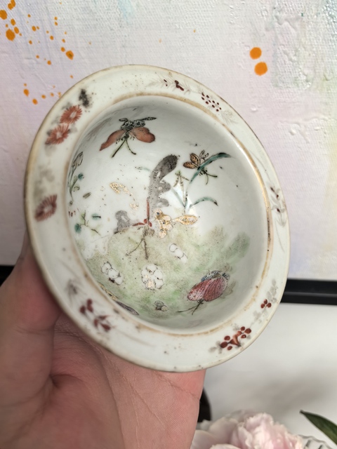 古玩陶瓷同治細路粉彩折沿洗拍賣,當前價格1500元
