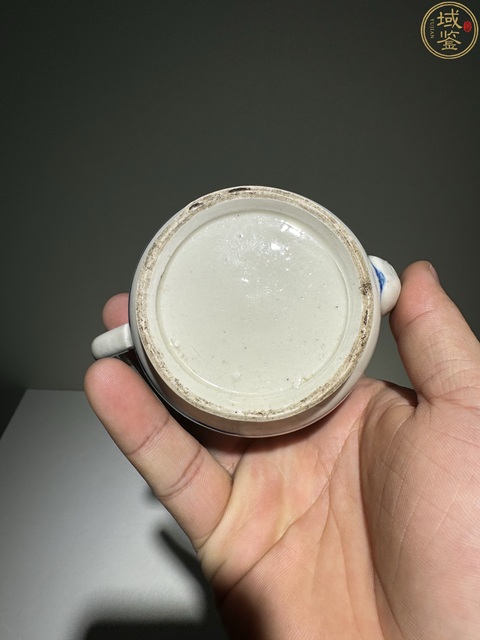 古玩陶瓷煨瓷青花團鶴紋茶壺拍賣，當前價格420元