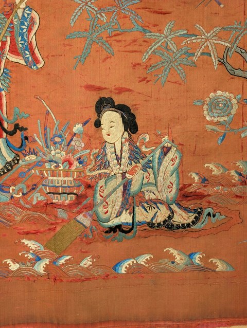 古玩雜項蘇繡神仙故事真品鑒賞圖
