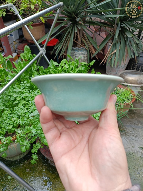 古玩陶瓷精品元代末龍泉梅子青釉茶盞拍賣，當(dāng)前價(jià)格2980元