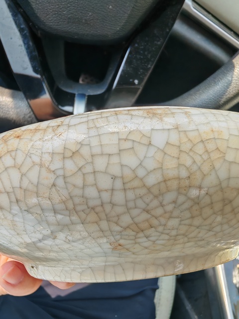 古玩陶瓷哥釉開片紋筆洗真品鑒賞圖