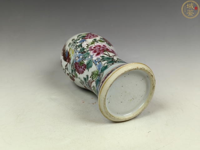 古玩陶瓷雍正 錦雞牡丹花卉紋賞瓶拍賣，當前價格11800元