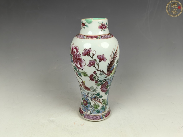 古玩陶瓷雍正 錦雞牡丹花卉紋賞瓶拍賣，當前價格11800元