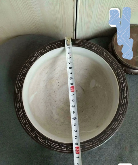 古玩陶瓷青花山水人物紋香爐真品鑒賞圖