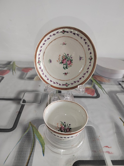 古玩陶瓷廣彩杯盤拍賣,當前價格1300元