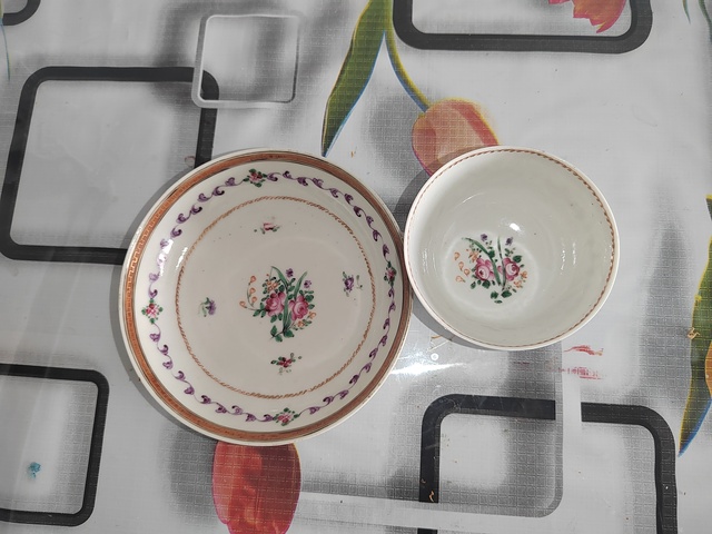 古玩陶瓷廣彩杯盤拍賣,當前價格1300元