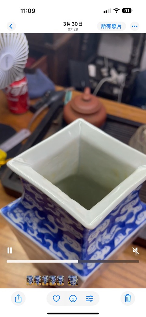 古玩陶瓷青花人物故事碗菱形瓶真品鑒賞圖