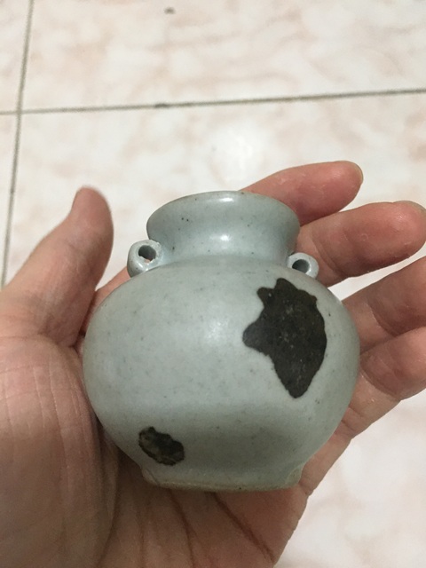 古玩陶瓷元代點(diǎn)彩雙系水盂拍賣，當(dāng)前價(jià)格0元
