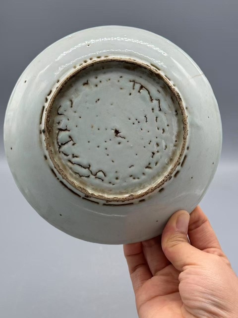 古玩陶瓷明嘉靖青花對頭鳳紋盤拍賣,當(dāng)前價(jià)格792元