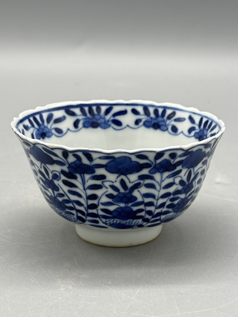 古玩陶瓷清光緒青花花卉紋開窗花口杯拍賣,當前價格1485元