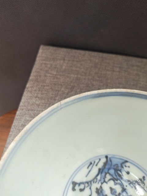 古玩陶瓷花鳥紋青花碗真品鑒賞圖