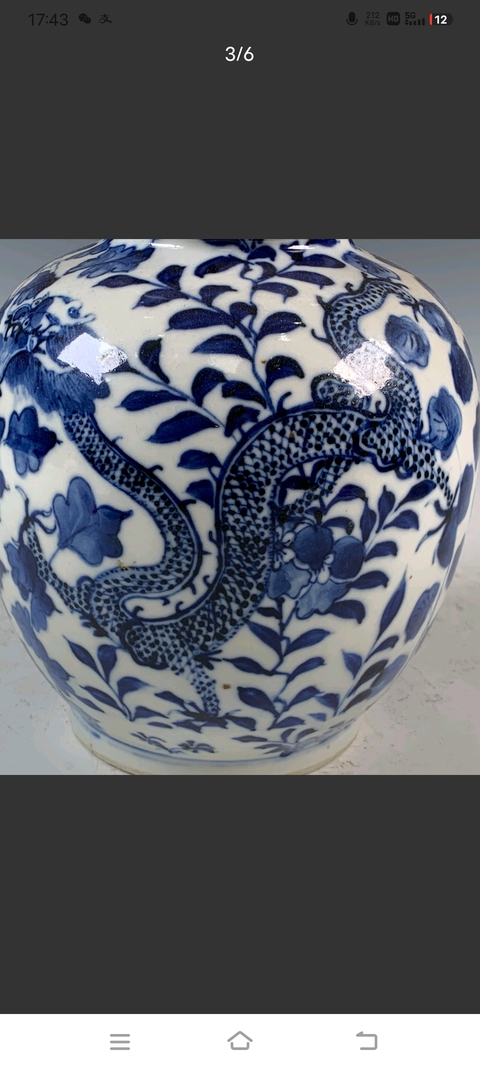 古玩陶瓷晚清青花龍紋穿花葫蘆瓶真品鑒賞圖