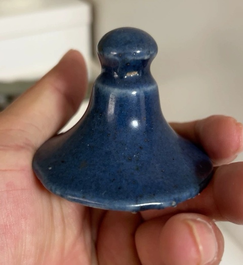古玩陶瓷藍釉蓋真品鑒賞圖