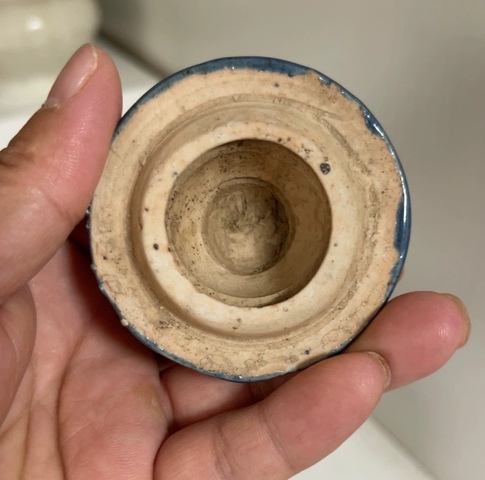 古玩陶瓷藍釉蓋真品鑒賞圖