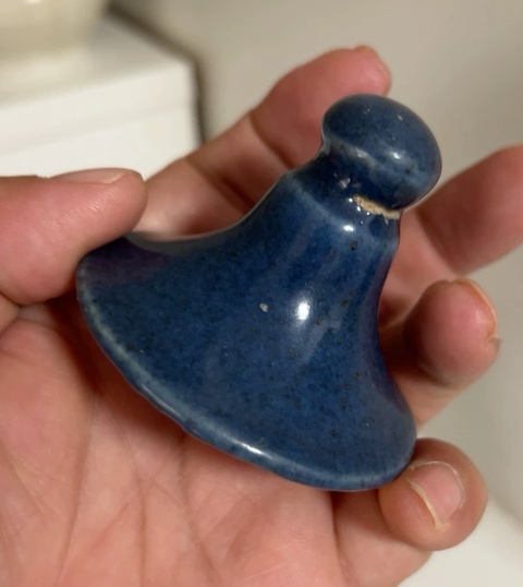 古玩陶瓷藍釉蓋真品鑒賞圖