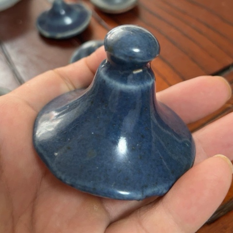 古玩陶瓷藍釉蓋真品鑒賞圖