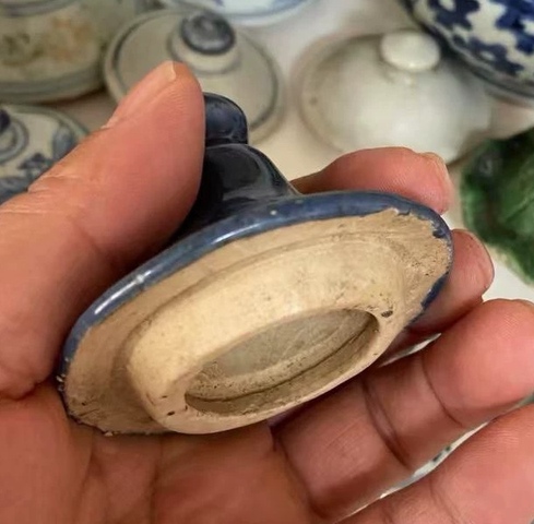 古玩陶瓷藍釉蓋真品鑒賞圖