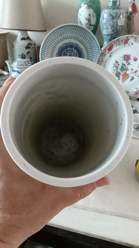 古玩陶瓷油粉彩人物故事紋帽筒真品鑒賞圖