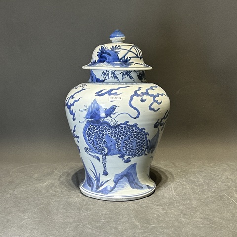 古玩陶瓷青花將軍罐真品鑒賞圖