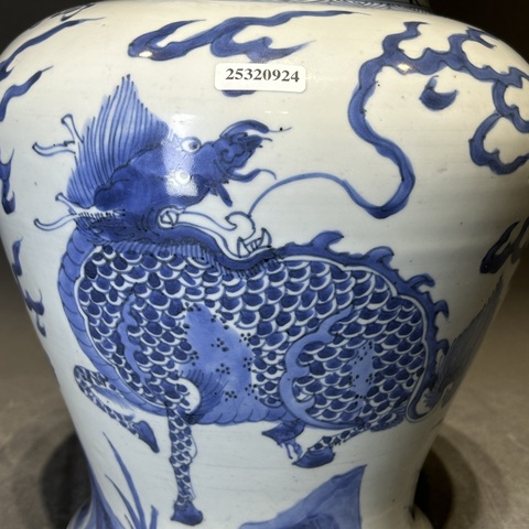 古玩陶瓷青花將軍罐真品鑒賞圖