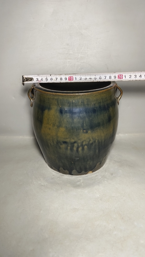 古玩陶瓷明末清初磁州窯黑釉兔毫四系罐拍賣，當(dāng)前價格299元