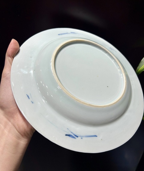 古玩陶瓷康熙青花折腰盤真品鑒賞圖