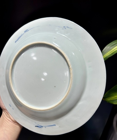 古玩陶瓷康熙青花折腰盤真品鑒賞圖