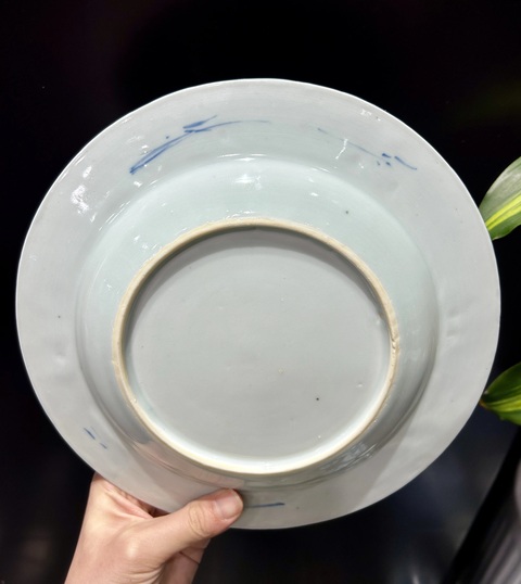 古玩陶瓷康熙青花折腰盤真品鑒賞圖