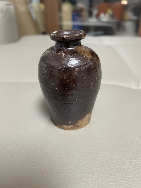 古玩陶瓷醬黑釉小梅瓶真品鑒賞圖