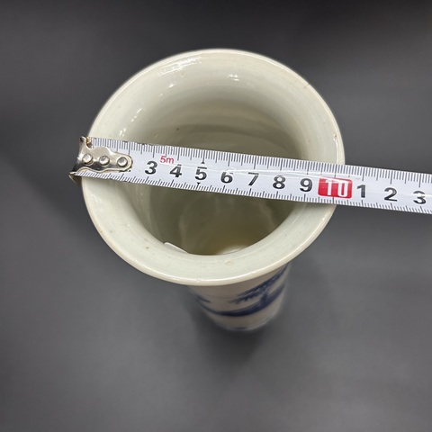 古玩陶瓷清光緒青花仕女人物箭筒拍賣,當前價格3600元