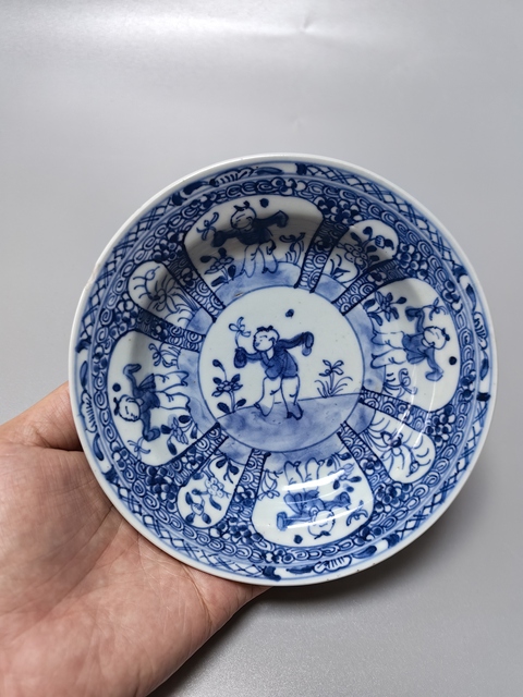 古玩陶瓷康熙-一路連升青花盤拍賣，當前價格1688元