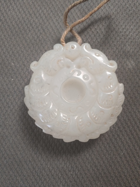 古玩玉器白玉雙龍玉璧真品鑒賞圖