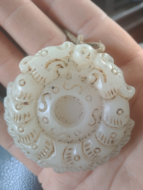 古玩玉器白玉雙龍玉璧真品鑒賞圖