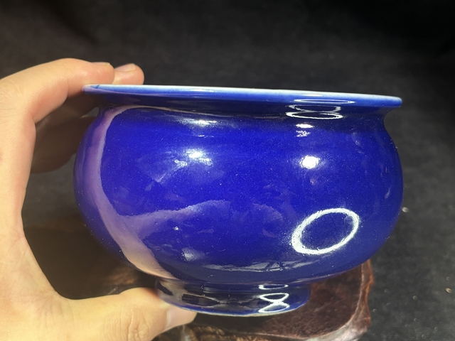 古玩陶瓷清中霽藍釉羅漢爐拍賣，當前價格999元