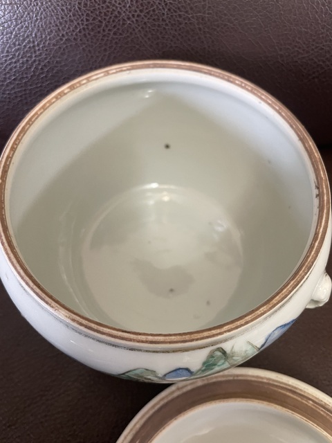 古玩陶瓷淺絳彩蓋缸真品鑒賞圖