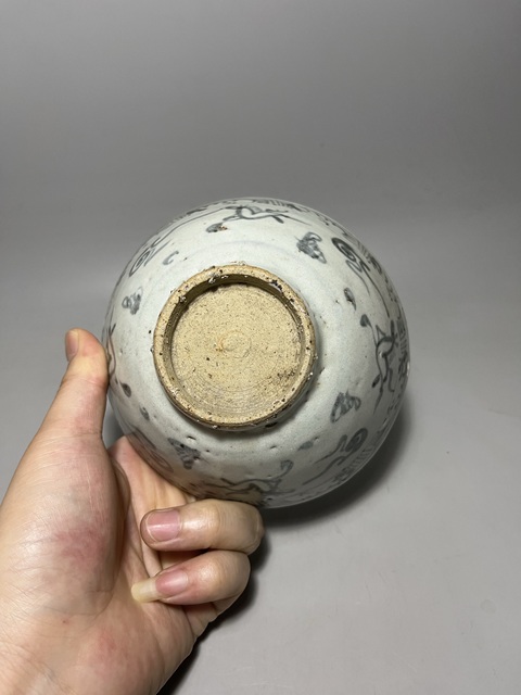 古玩陶瓷明代青花海馬圖碗拍賣,當前價格200元