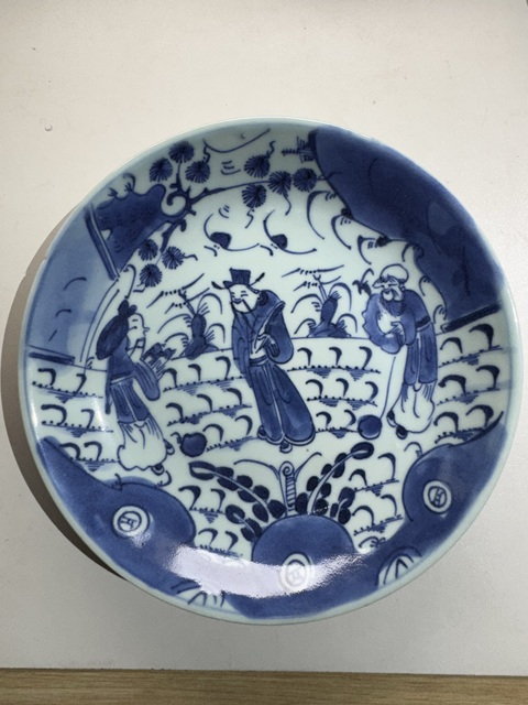古玩陶瓷青花三星高照盤拍賣，當前價格1800元