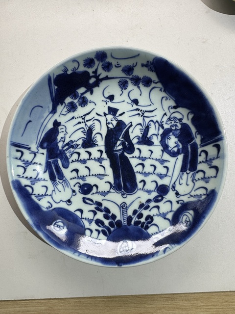 古玩陶瓷雍正·青花三星高照盤拍賣，當前價格700元