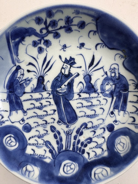 古玩陶瓷雍正·青花三星高照盤拍賣,當前價格700元