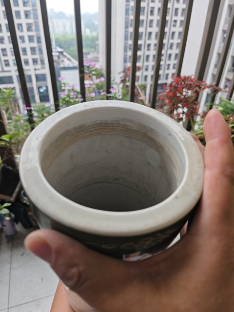 古玩陶瓷民國青花釉下彩帽筒拍賣,當前價格680元