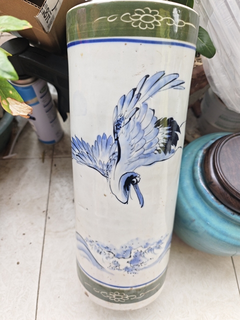 古玩陶瓷民國青花釉下彩帽筒拍賣,當前價格680元