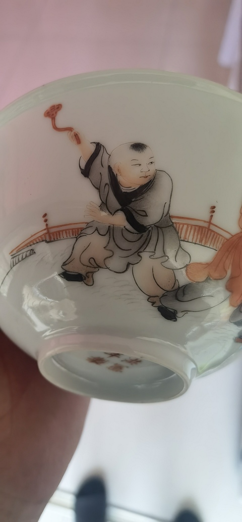 古玩陶瓷粉彩人物故事碗真品鑒賞圖