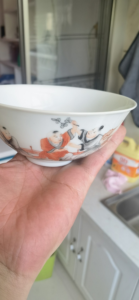 古玩陶瓷粉彩人物故事碗真品鑒賞圖