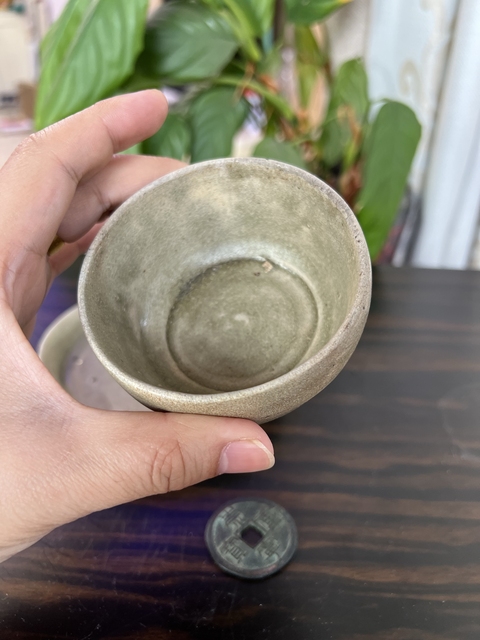古玩陶瓷魏晉南北朝越窯青瓷杯和托拍賣,當前價格8000元