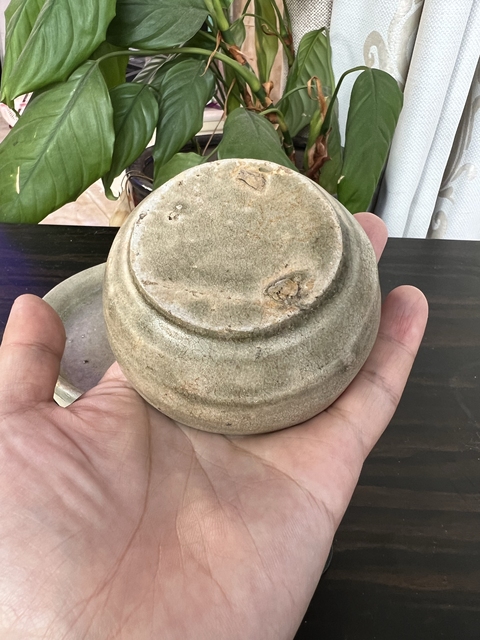 古玩陶瓷魏晉南北朝越窯青瓷杯和托拍賣,當前價格8000元