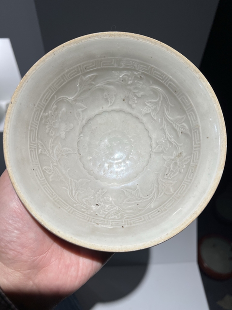 古玩陶瓷宋元·青白釉花卉紋碗真品鑒賞圖