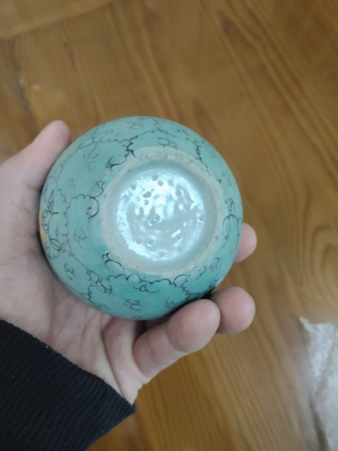 古玩陶瓷松石綠粉彩花卉紋罐拍賣,當前價格3000元