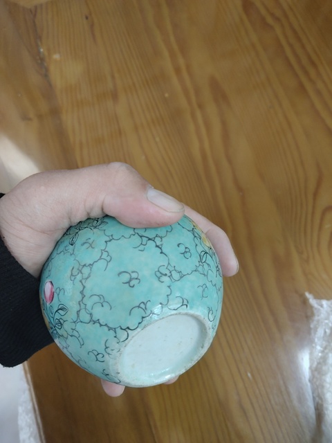 古玩陶瓷松石綠粉彩花卉紋罐拍賣,當前價格3000元